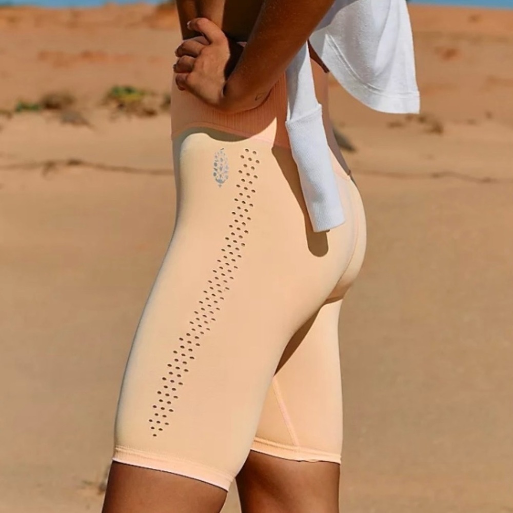 FP Movement by Free People Peach High-Waist Seamless Bike Shorts